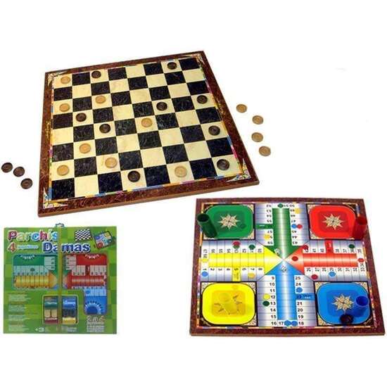 TABLERO DE MADERA PARCHIS 4 Y DAMAS CON ACCESORIOS 40,5X40,5X1,2 CM image 2