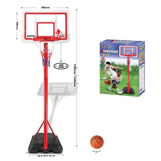 CANASTA BALONCESTO PIE REGULABLE, TABLERO 60X40 ALTURA 1,49 A 195 CM image 1