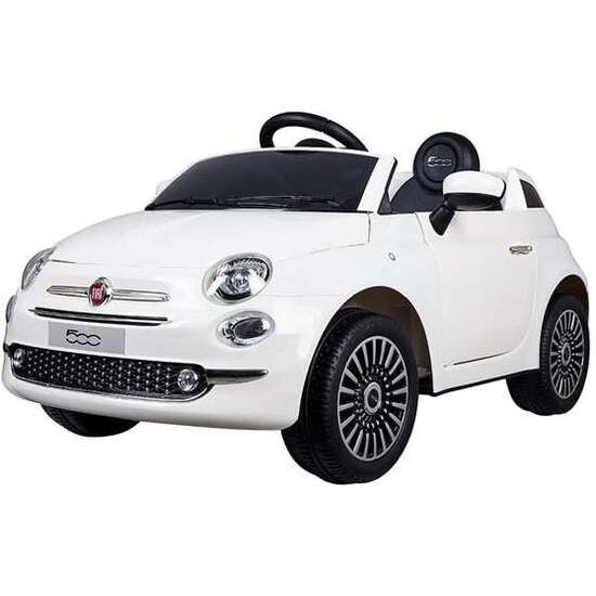 COCHE FIAT 500 BLANCO CON CONTROL REMOTO Y MP3 BATERIA 6V 4,5 AH -MOTOR 30 W image 0