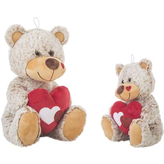 PELUCHE OSO BEIG C/CORAZÓN 18CM. image 0