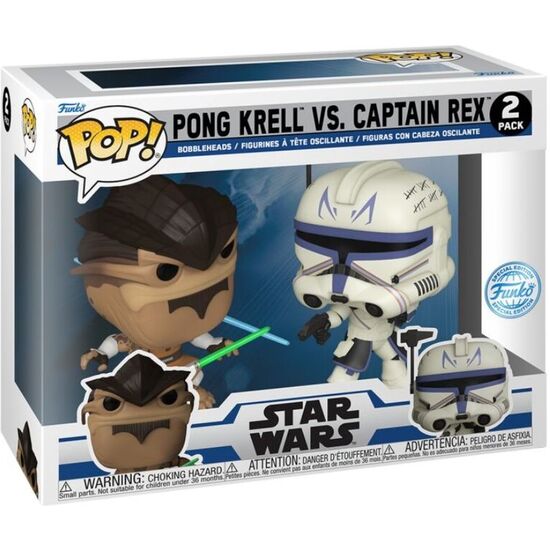 BLISTER 2 FIGURAS POP STAR WARS THE CLONE WARS DUELS PONG KRELL & CAPTAIN REX EXCLUSIVE image 1