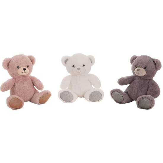 PELUCHE OSO PATITAS BRILLI 3 COL. SURT. ROSA/GRIS/PLATA 36 CM image 1