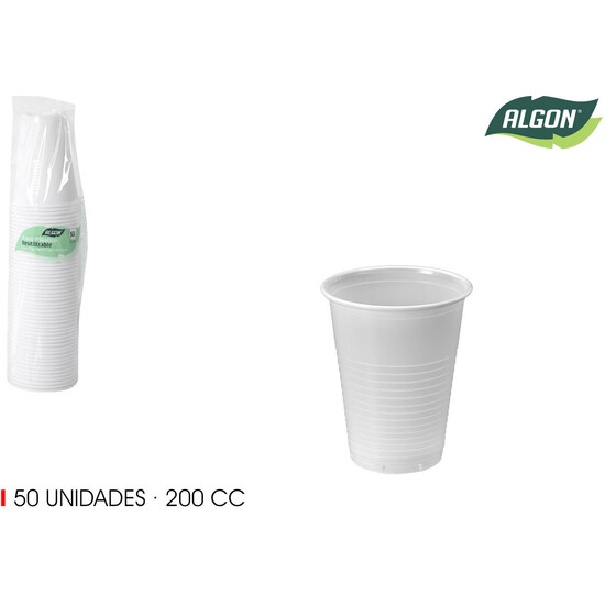 SET-50 VASO BLANCO 200CC ALGON image 0