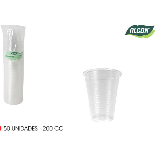 SET-50 VASO TRANSPARENTE 200CC ALGON image 0