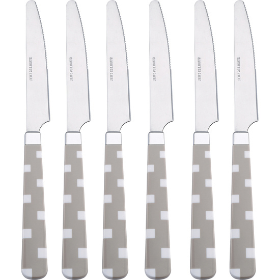 SET DE 6 CUCHILLOS DE MESA ACERO INOX GRISES image 0