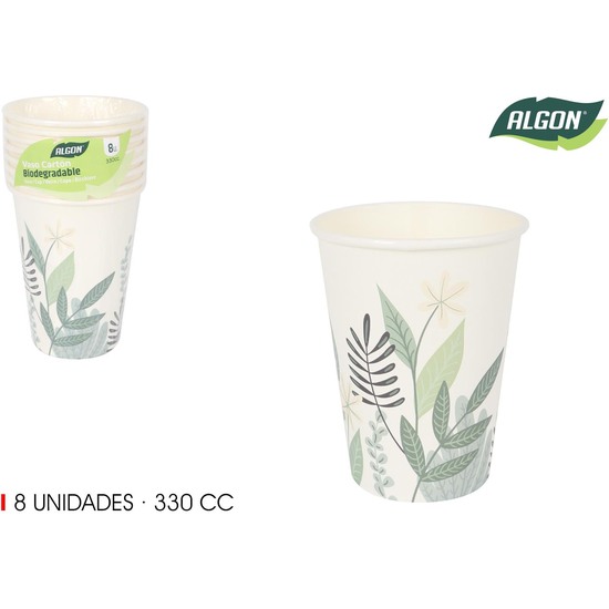 SET-8 VASO CARTON FLORA 330CC ALGON image 0