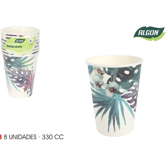 SET-8 VASO CARTON TROPIC 330CC ALGON image 0