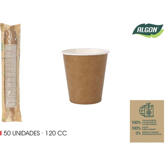 SET-50 VASO CARTON KRAFT 120CC ALGON image 0