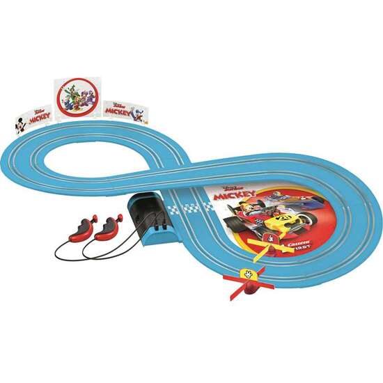 PISTA CARRERA DISNEY MICKEYS FUN RACE, INCLUYE 2 COCHES (MICKEY+DONALD) 2,4METROS image 1
