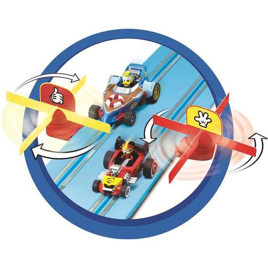 PISTA CARRERA DISNEY MICKEYS FUN RACE, INCLUYE 2 COCHES (MICKEY+DONALD) 2,4METROS image 2