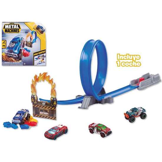 PISTA METAL MACHINES CON LOOPING, INCLUYE 1 COCHE 30X6X30CM image 1