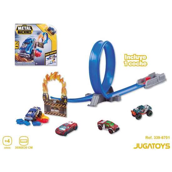 PISTA METAL MACHINES CON LOOPING, INCLUYE 1 COCHE 30X6X30CM image 2