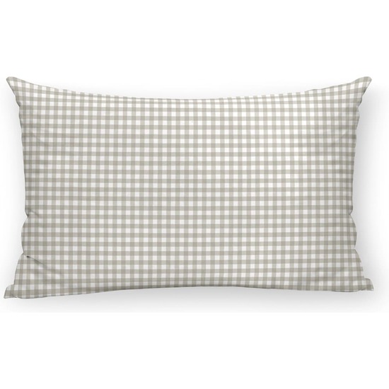 FUNDA DE ALMOHADA 100% ALGODÓN VICHY BEIG image 0