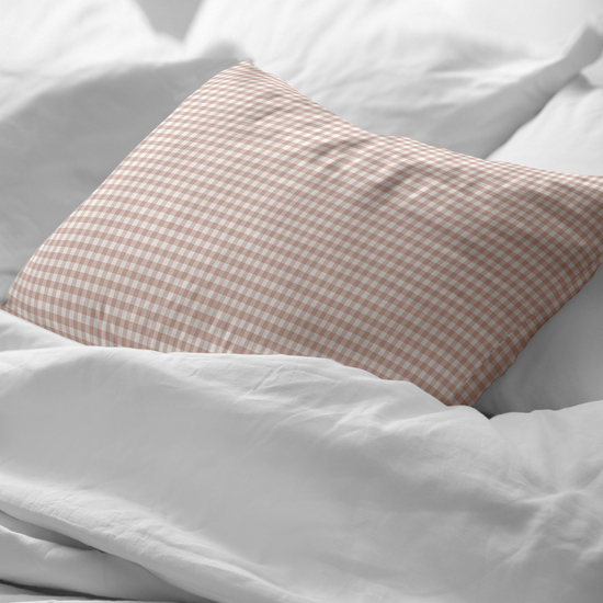 FUNDA DE ALMOHADA 100% ALGODÓN VICHY ROSA image 1
