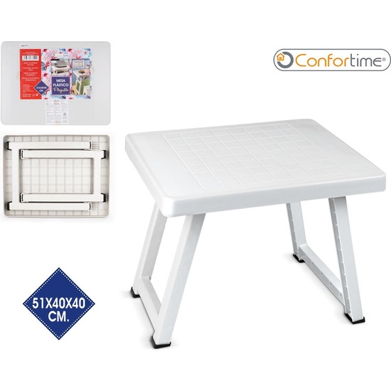 FOLDABLE PLASTIC TABLE 51,5X40X40CM CONFORTIME image 0