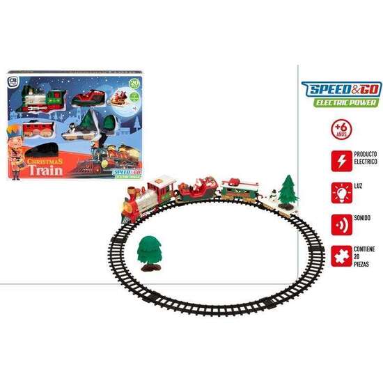 TREN ELECTRICO NAVIDAD CON LUZ Y SONIDO. 20 PIEZAS. 91X44X30 CM image 2