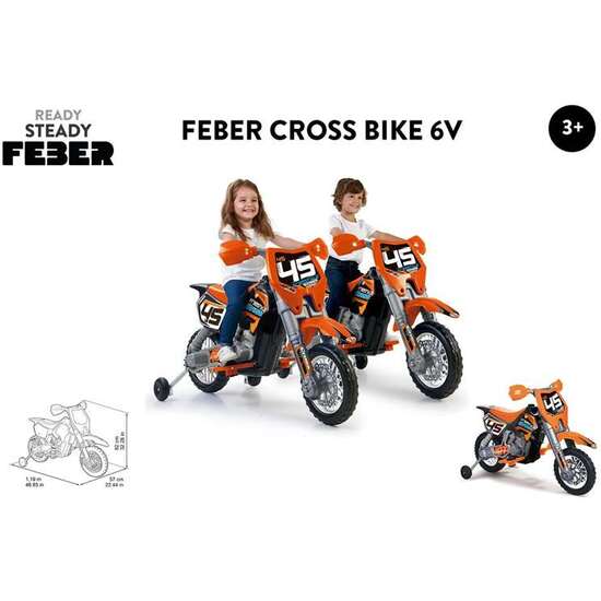 MOTO BATERIA 6 V FEBER CROSS. 119X57X82 CM image 2