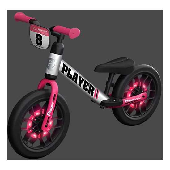 BICICLETA SIN PEDALES NEW BIKE PLAYER CON LUCES ROSA10" image 1