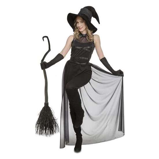 DISFRAZ BRUJA NEGRA TALLA XS (SOMBRERO Y MONO CON FALDA) image 0