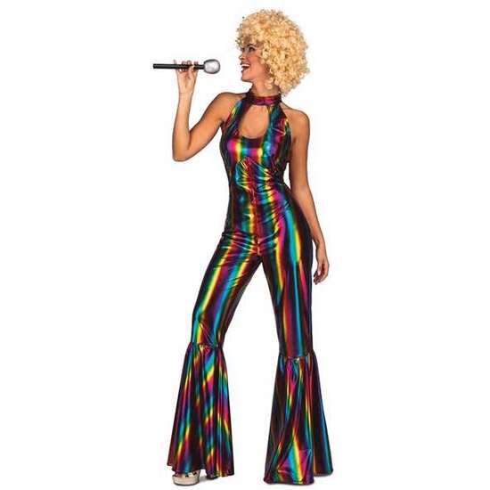 DISFRAZ ADULTO RAINBOW DISCO JUMPSUIT TALLA M-L image 0