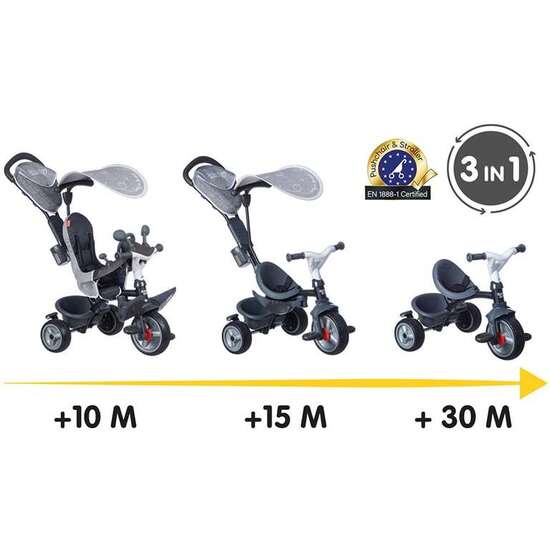 TRICICLO BABY DRIVER CONFORT PLUS GRIS 101X68X52CM image 3