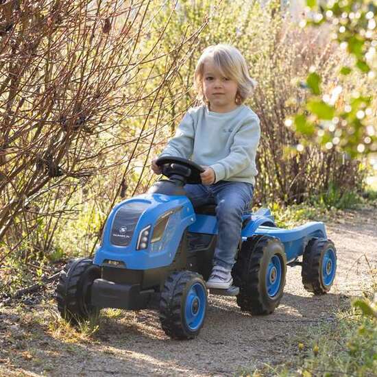 TRACTOR A PEDALES FARMER XL CON REMOLQUE AZUL 142X44X54 CM image 2