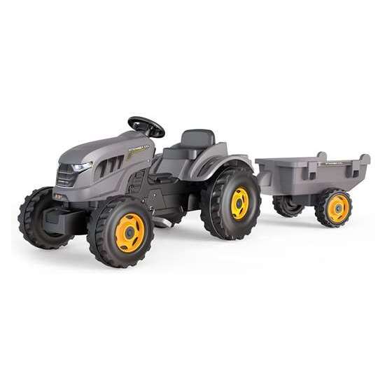 TRACTOR A PEDALES STRONGER XXL CON REMOLQUE GRIS 161X56 CM image 0