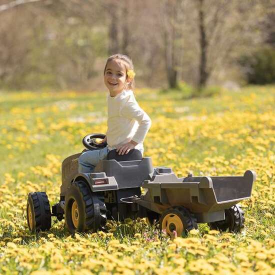 TRACTOR A PEDALES STRONGER XXL CON REMOLQUE GRIS 161X56 CM image 3