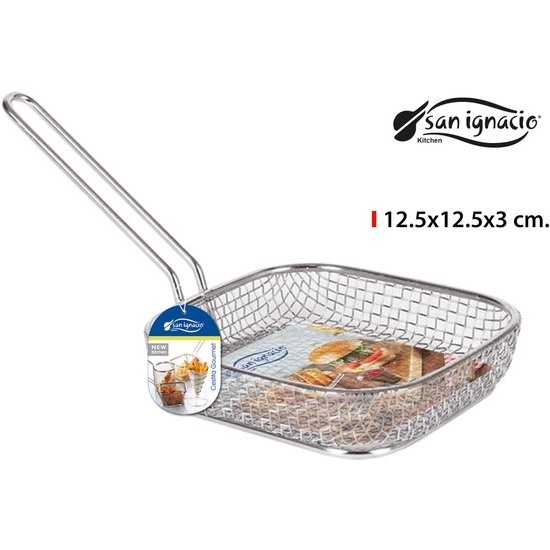 SMALL SQUA.INOX BASKET 12.5X12.5X3 SAN IGNA image 0