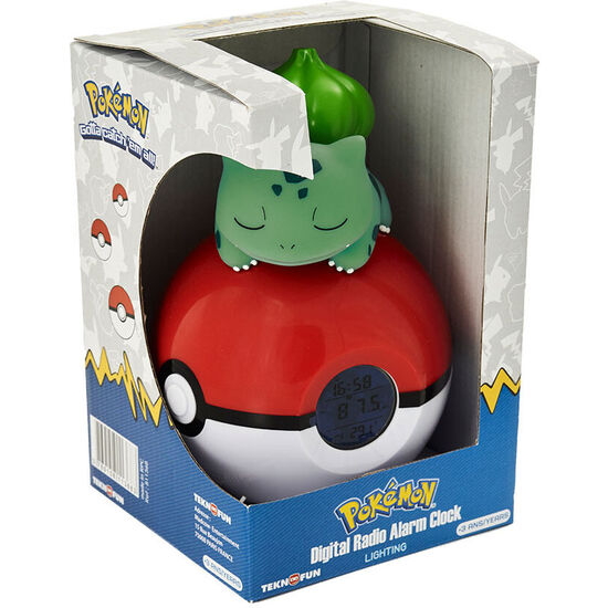 LAMPARA DESPERTADOR LED BULBASAUR POKEBALL POKEMON image 0