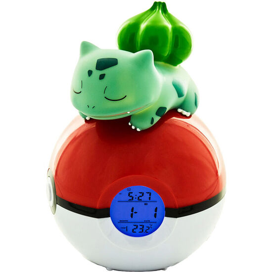 LAMPARA DESPERTADOR LED BULBASAUR POKEBALL POKEMON image 2