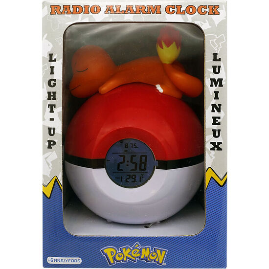 LAMPARA DESPERTADOR LED CHARMANDER POKEBALL POKEMON image 1