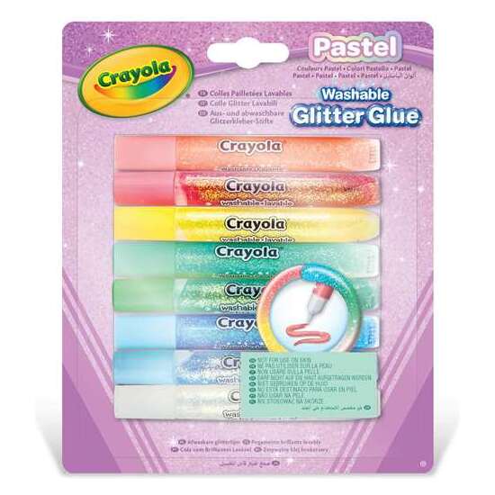 PEGAMENTOS DE PURPURINA LAVABLES COLORES PASTEL CON EFECTO BRILLANTE 8 UNDS 15,6X1,5X21,3 CM image 0