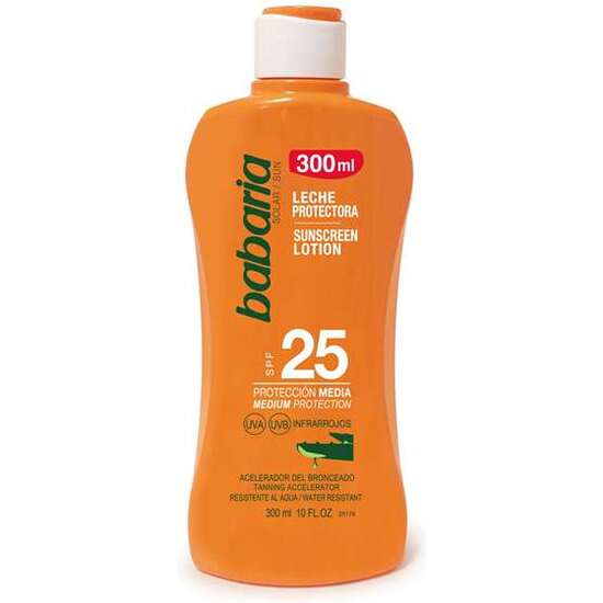 LECHE PROTECTORA SOLAR BABARIA ALOE F-25 300 ML image 0