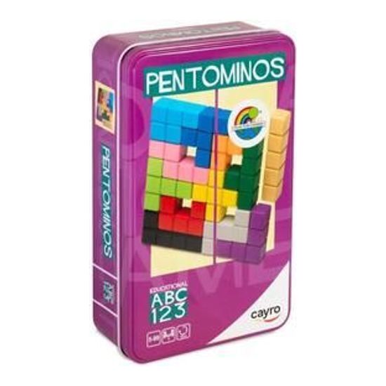 JUEGO PENTOMINOS MADERA CAJA METAL image 0