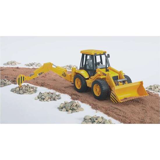 VEHICULO EXCAVADORA JCB CON PALA TRASERA Y DELANTERA 52X16X19 CM image 2