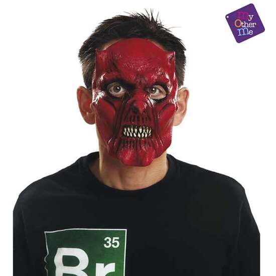 1/2 DEVIL LATEX MASK ONE SIZE image 0