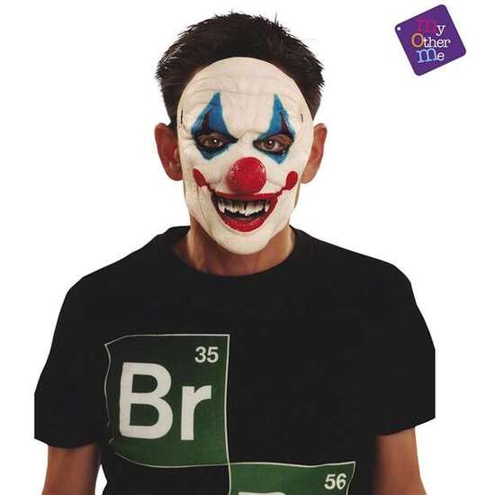 1/2 CLOWN LATEX MASK ONE SIZE image 0