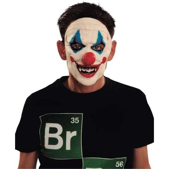1/2 CLOWN LATEX MASK ONE SIZE image 1
