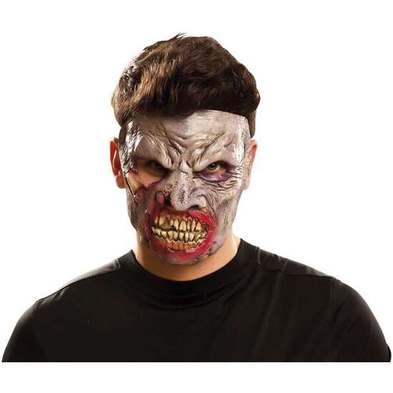 1/2 ZOMBIE LATEX MASK ONE SIZE image 1