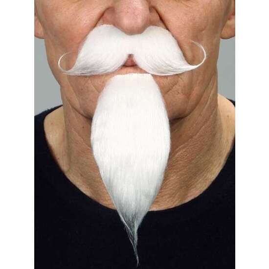 BARBA Y PERILLA ADULTO BLANCA TALLA ÚNICA image 0