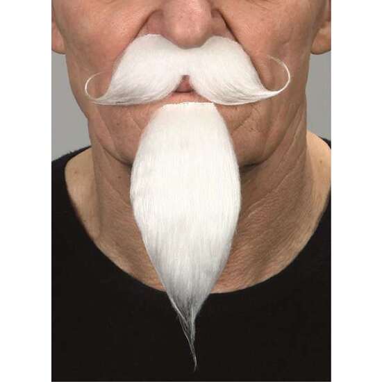 BARBA Y PERILLA ADULTO BLANCA TALLA ÚNICA image 1