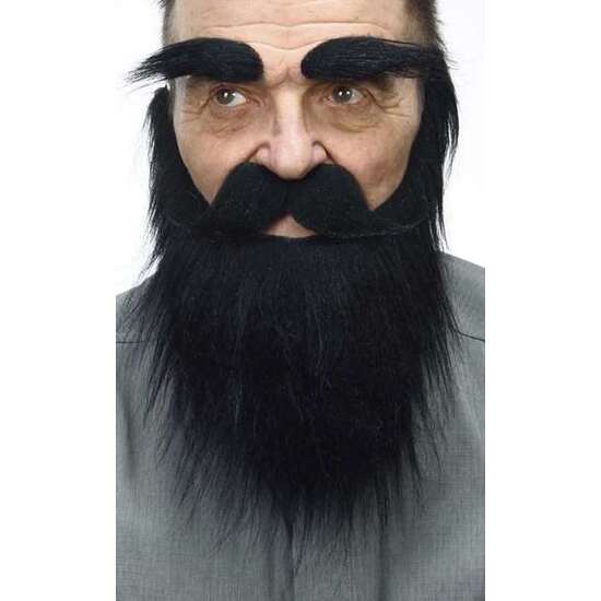 BARBA, BIGOTE Y CEJAS ADULTO MORENO TALLA ÚNICA image 0