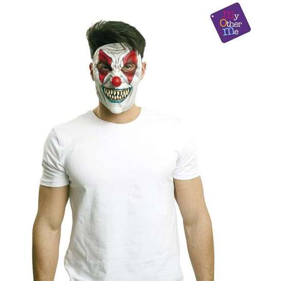 1/2 CLOWN LATEX MASK ONE SIZE image 1