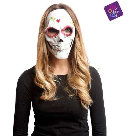 1/2 DAY OF THE DEAD LATEX MASK ONE SIZE image 0