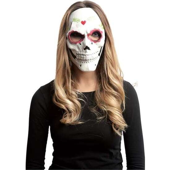 1/2 DAY OF THE DEAD LATEX MASK ONE SIZE image 1