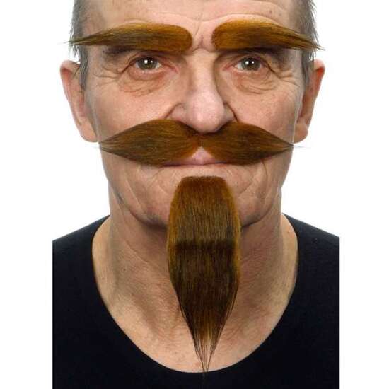 BIGOTE, PERILLA Y CEJAS ADULTO TALLA ÚNICA image 0