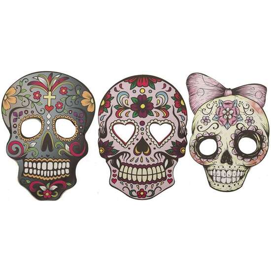 ASSORTED DAY OF THE DEAD SOFT MASKS ONE SIZE - MODELOS SURTIDOS image 1