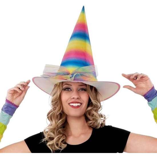 SOMBRERO DE BRUJA RAINBOW 58 CM image 0