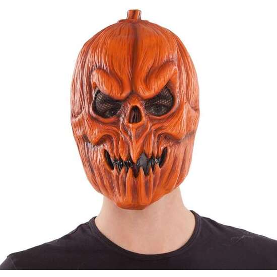 FULL PUMPKIN LATEX MASK image 0